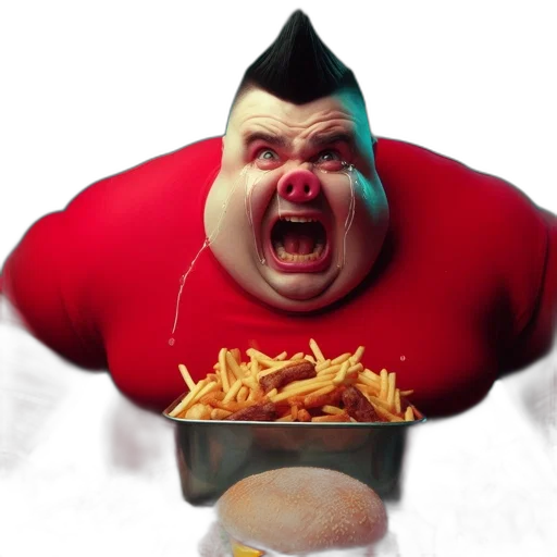 food, crown, creature, animal, 3d render, concept art, photorealistic, oversized transparent PNG cut-out