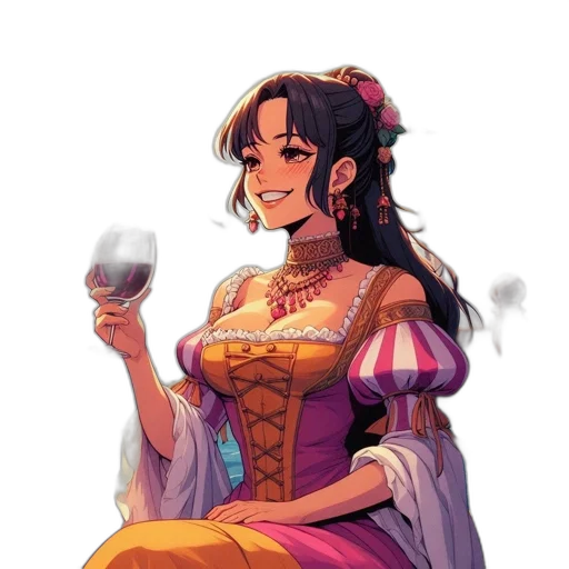 dress, jewelry, crown, fantasy art, concept art, pixel art, anime, fire transparent PNG cut-out