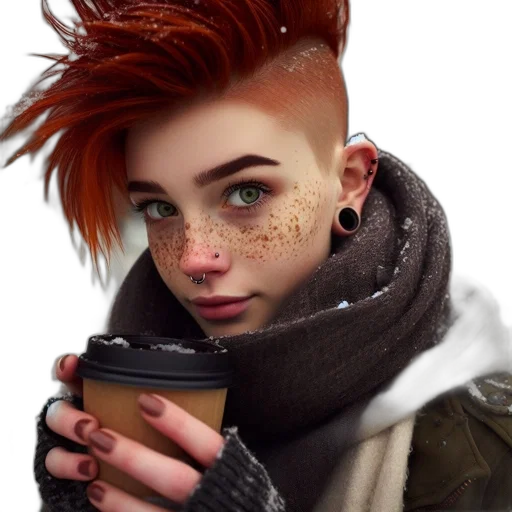 face, hair, jacket, mask, photorealistic, cyberpunk, fantasy art, concept art transparent PNG cut-out