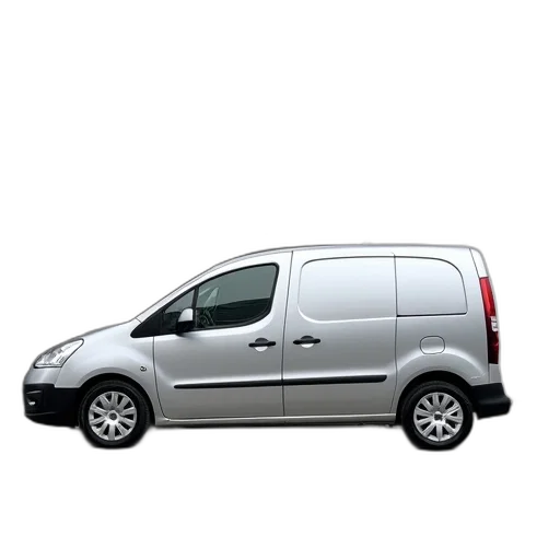 car, 3d render, silver, minivan, parked, concrete, surface, black transparent PNG cut-out