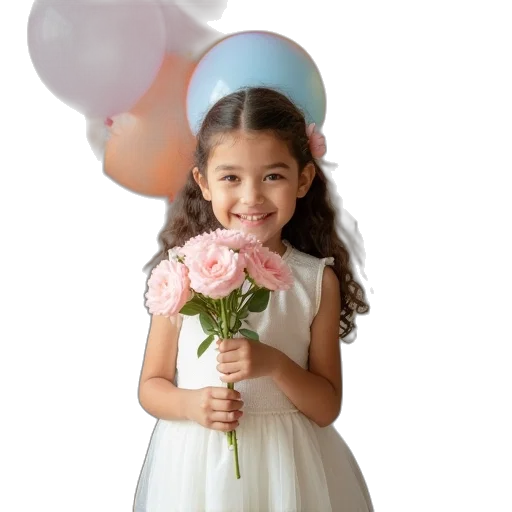 dress, crown, flower, photorealistic transparent PNG cut-out