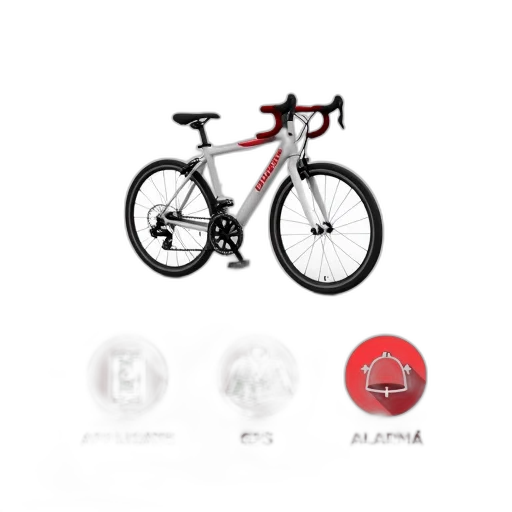 3d render, concept art, photorealistic, white, bicycle, red, black, accents transparent PNG cut-out