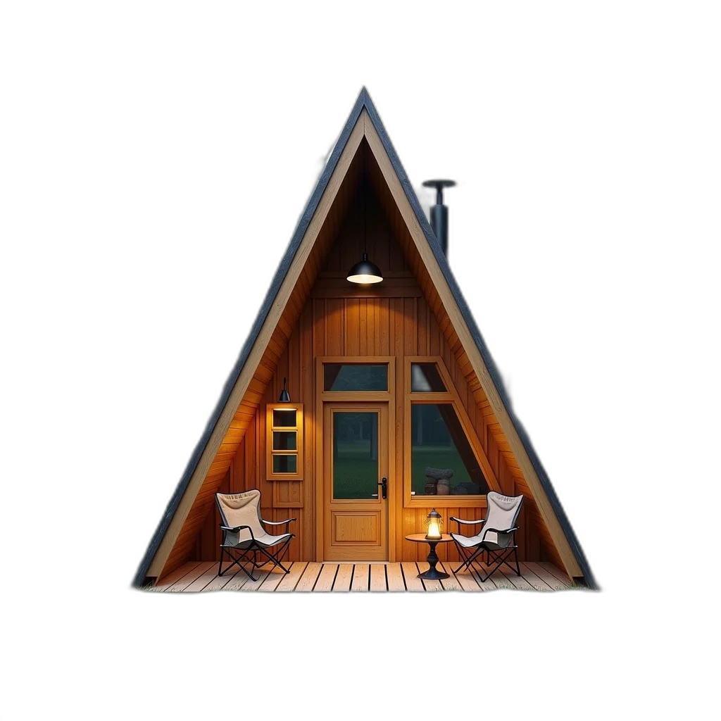 building, furniture, 3d render, concept art, pixel art, photorealistic, night, forest transparent PNG cut-out