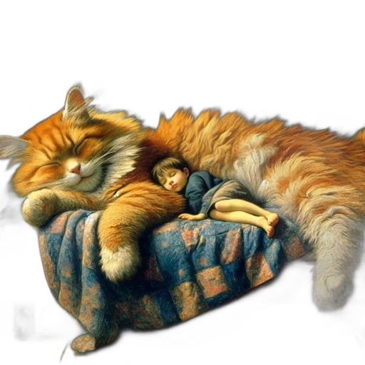 furniture, animal, creature, photorealistic, oil painting, concept art, pixel art, cat transparent PNG cut-out