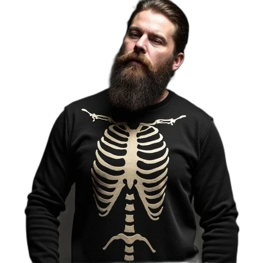 jacket, animal, creature, pixel art, 3d render, concept art, skeleton, sweater transparent PNG cut-out