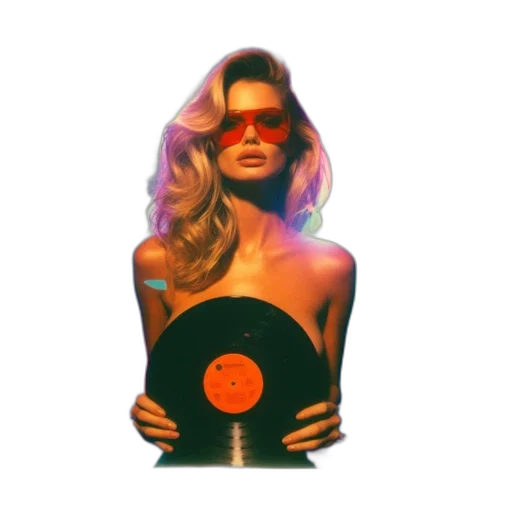 weapon, jacket, vaporwave, pixel art, concept art, red, woman, blonde transparent PNG cut-out