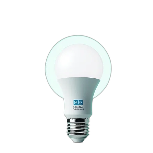 3d render, white, led, light, bulb, sleek, design, blue transparent PNG cut-out