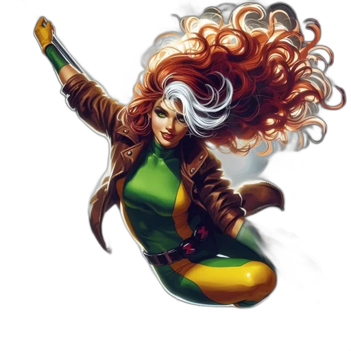 hair, comic book art, fantasy art, concept art, pixel art, green, vividly, colored transparent PNG cut-out