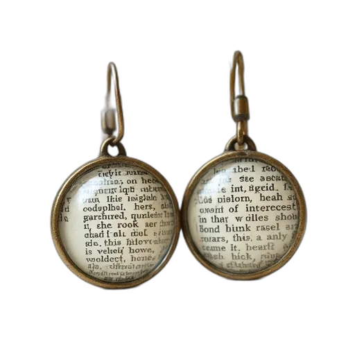 jewelry, dictionary, earrings, book transparent PNG cut-out