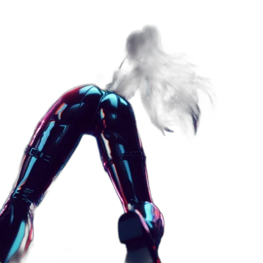 robot, hair, creature, concept art, 3d render, cyberpunk, comic book art, neon lights transparent PNG cut-out