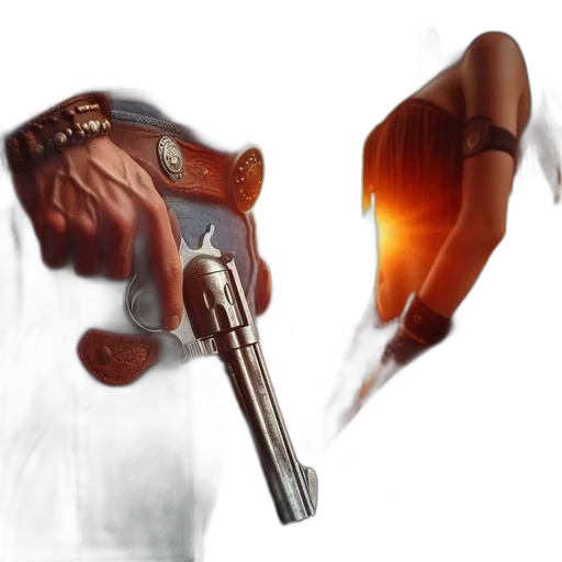 weapon, staff, concept art, 3d render, photorealistic, cyberpunk, fire, man transparent PNG cut-out