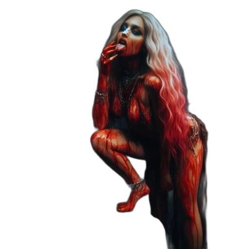 creature, hair, dress, animal, concept art, photorealistic, oil painting, fantasy art transparent PNG cut-out