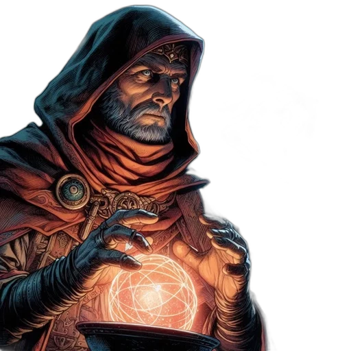 comic book art, concept art, fantasy art, dark, mystic, scene, beneath, stars transparent PNG cut-out