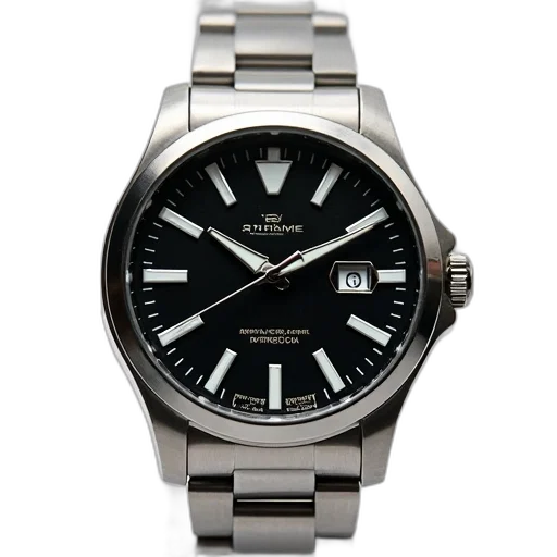 jewelry, close-up, image, silver, wristwatch, black, dial, white transparent PNG cut-out