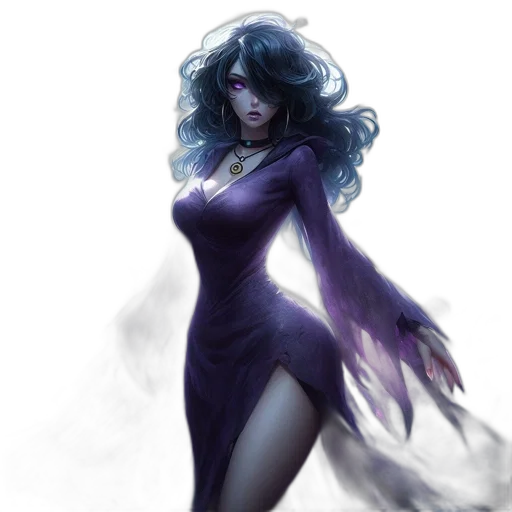 dress, fantasy art, concept art, comic book art, watercolor, dark, blue, monochrome transparent PNG cut-out