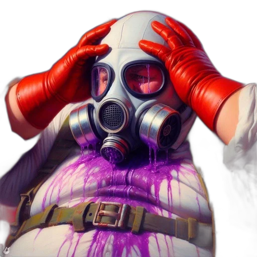 mask, jacket, weapon, face, concept art, cyberpunk, individual, donning transparent PNG cut-out