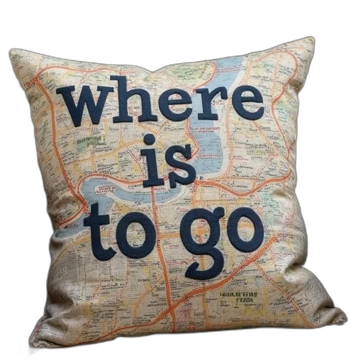 large, vintage, london, cushion transparent PNG cut-out