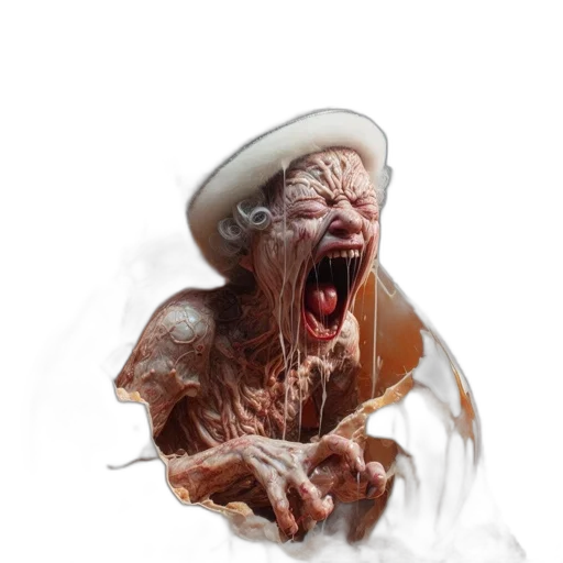 creature, hat, face, mask, concept art, photorealistic, 3d render, fantasy art transparent PNG cut-out