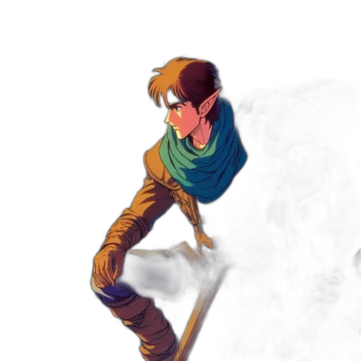 sword, concept art, watercolor, fantasy art, comic book art, snow, green, blue transparent PNG cut-out