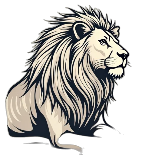 crown, animal, staff, concept art, fantasy art, cartoon, pixel art, lion transparent PNG cut-out