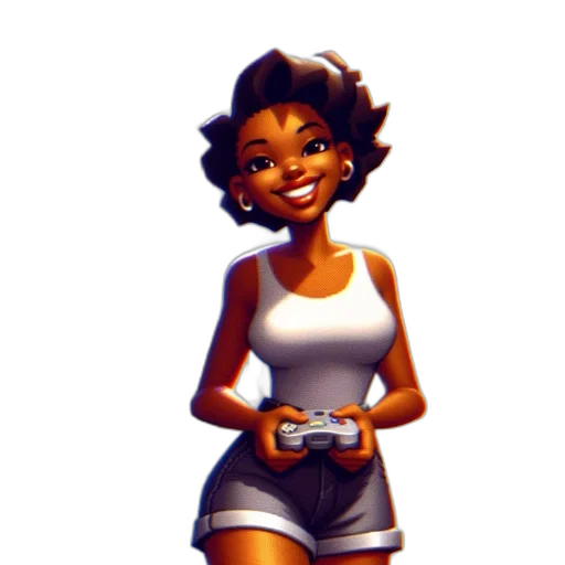 dress, staff, concept art, cartoon, pixel art, comic book art, cheerful, woman transparent PNG cut-out