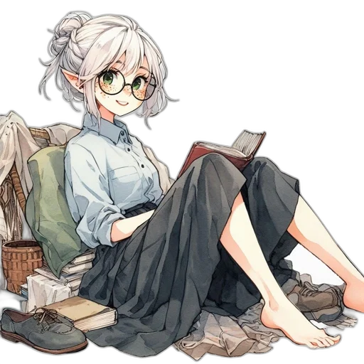 staff, dress, furniture, weapon, anime, watercolor, fantasy art, concept art transparent PNG cut-out