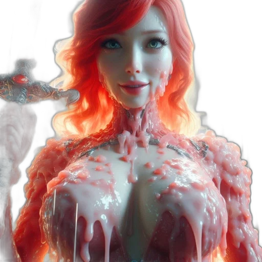 dress, creature, 3d render, photorealistic, concept art, fantasy art, underwater, fire transparent PNG cut-out