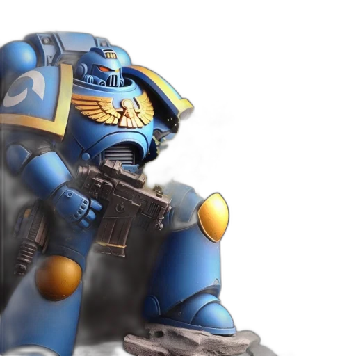 robot, weapon, concept art, 3d render, blue, detailed, armored, figure transparent PNG cut-out