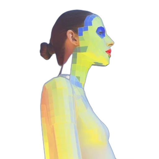 robot, face, dress, mask, 3d render, concept art, pixel art, photorealistic transparent PNG cut-out