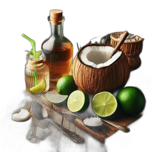 bottle, food, mask, weapon, photorealistic, 3d render, oil painting, concept art transparent PNG cut-out