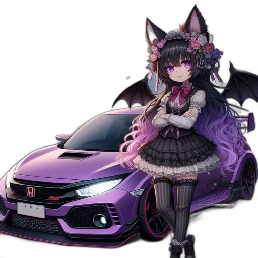 car, dragon, animal, creature, anime, concept art, vaporwave, fantasy art transparent PNG cut-out