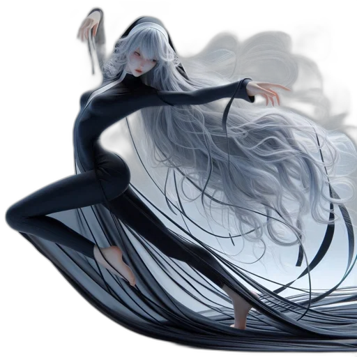 hair, dress, creature, dragon, concept art, fantasy art, 3d render, photorealistic transparent PNG cut-out