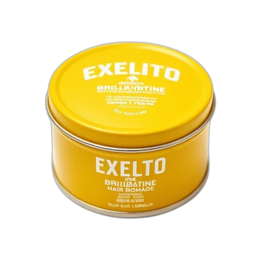 golden, yellow, tin, container, brand, name, exelto, white transparent PNG cut-out