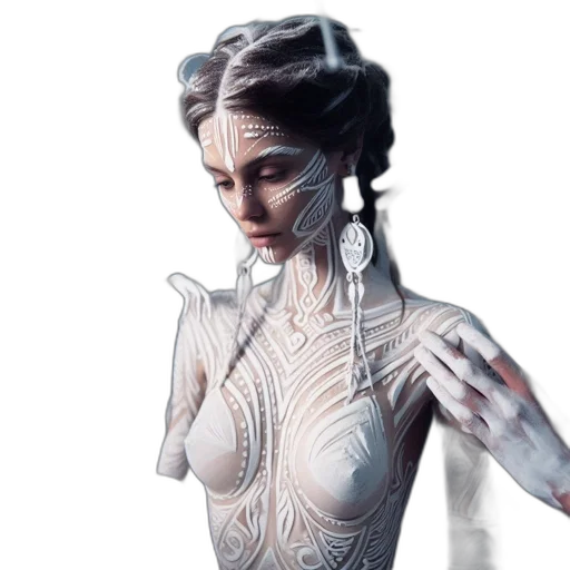 dress, jewelry, robot, fantasy art, concept art, cyberpunk, pixel art, intricately transparent PNG cut-out
