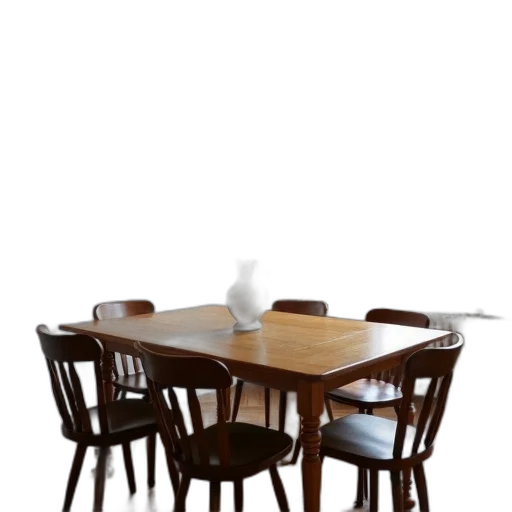 furniture, 3d render, photorealistic, concept art, earth tones, wooden, dining, table transparent PNG cut-out