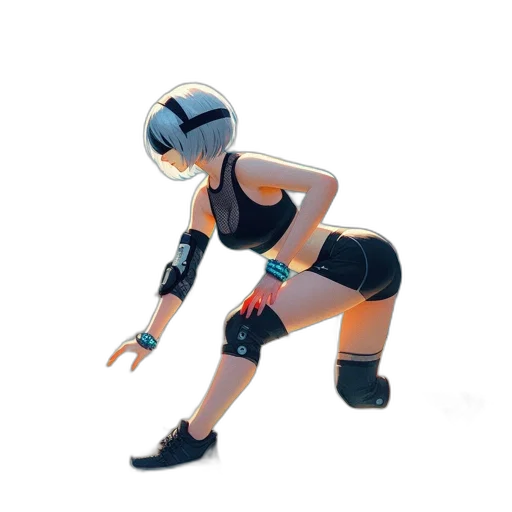 robot, weapon, creature, 3d render, concept art, cyberpunk, pixel art, woman transparent PNG cut-out