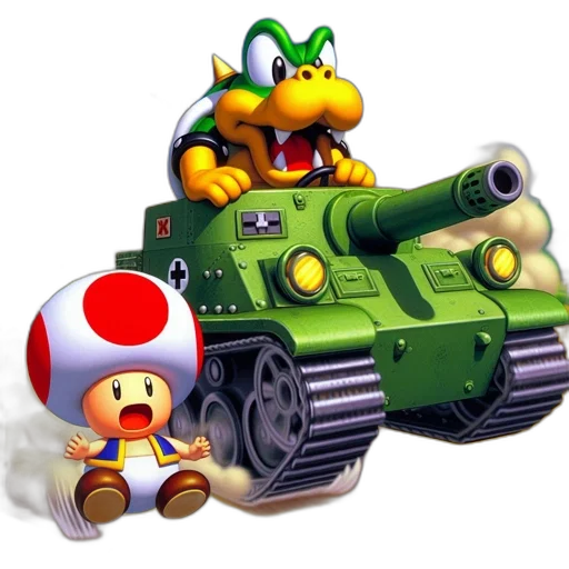 weapon, car, animal, concept art, pixel art, 3d render, mario, universe transparent PNG cut-out