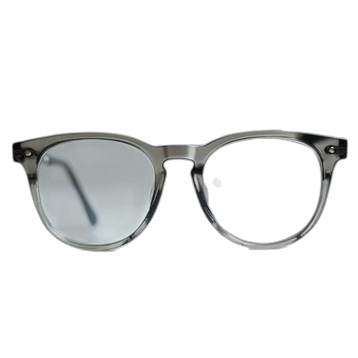 monochrome, silver, clear, frame, eyeglasses transparent PNG cut-out