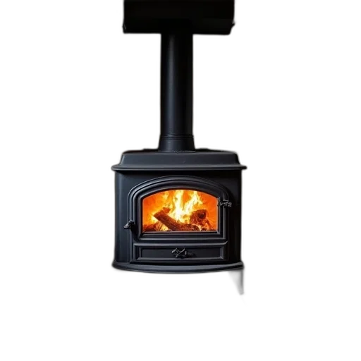 staff, 3d render, fire, traditional, black, cast, iron, stove transparent PNG cut-out
