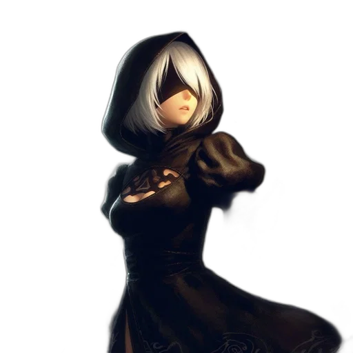 dress, staff, mask, face, concept art, fantasy art, comic book art, anime transparent PNG cut-out