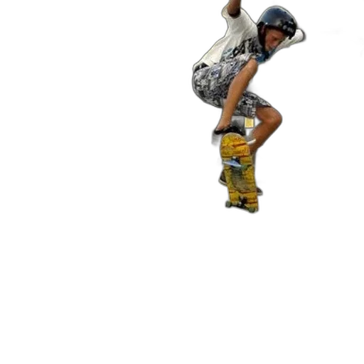 shoes, robot, 3d render, photorealistic, pixel art, concept art, skateboarder, mid-air transparent PNG cut-out