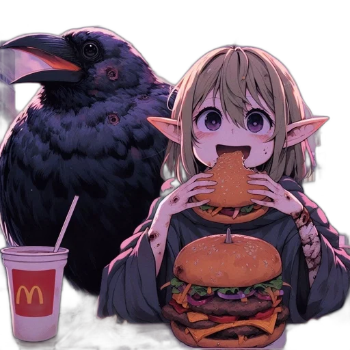 food, creature, animal, dragon, pixel art, vaporwave, anime, concept art transparent PNG cut-out