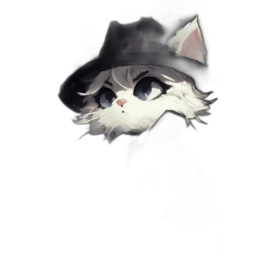hat, staff, animal, creature, watercolor, pixel art, concept art, anime transparent PNG cut-out