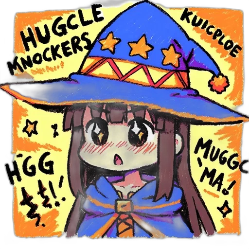 hat, staff, anime, pixel art transparent PNG cut-out