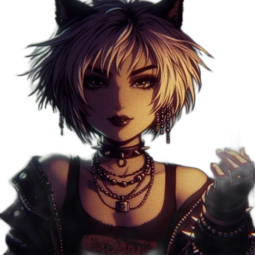 staff, jewelry, mask, animal, fantasy art, anime, pixel art, cyberpunk transparent PNG cut-out