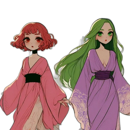 dress, concept art, anime, fantasy art, pixel art, green, pastel, colorful transparent PNG cut-out