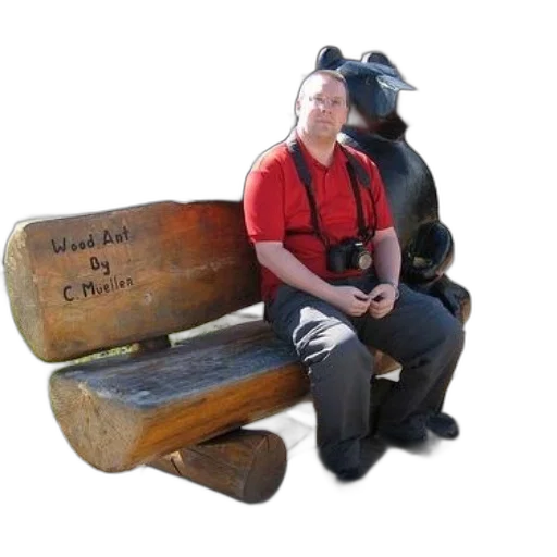 staff, furniture, animal, creature, man, red, shirt, sits transparent PNG cut-out