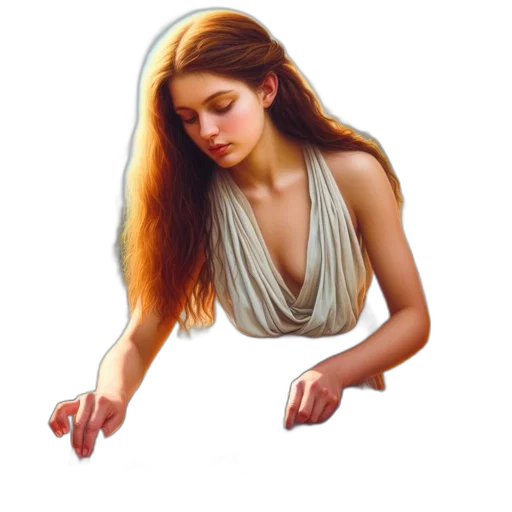 jewelry, dress, hair, staff, photorealistic, oil painting, pixel art, fantasy art transparent PNG cut-out