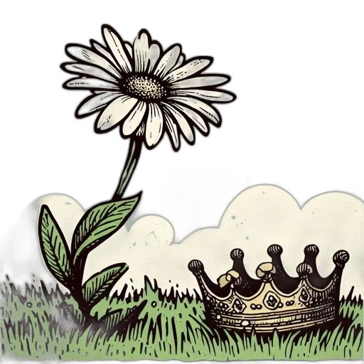 crown, flower, concept art, watercolor, illustrated, scene, features, regal transparent PNG cut-out