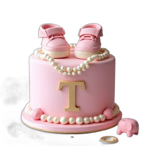 jewelry, crown, 3d render, pastel, pink, baby-themed, cake, pearl transparent PNG cut-out